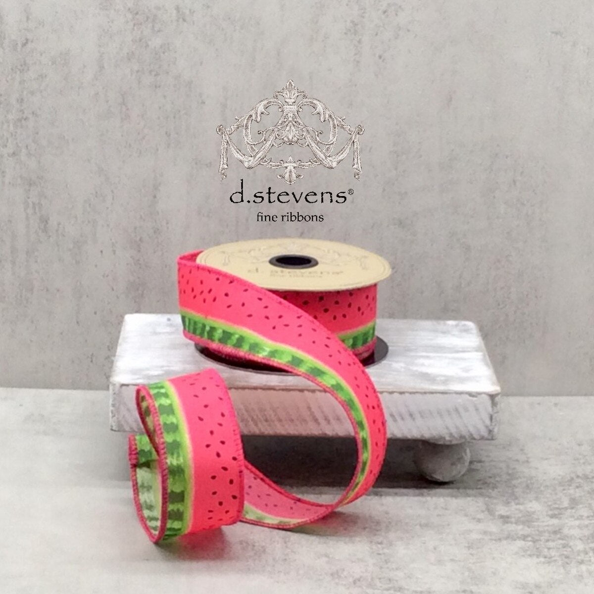 Linen Watermelon Pink Ribbon 1.5 In x 10 Yds