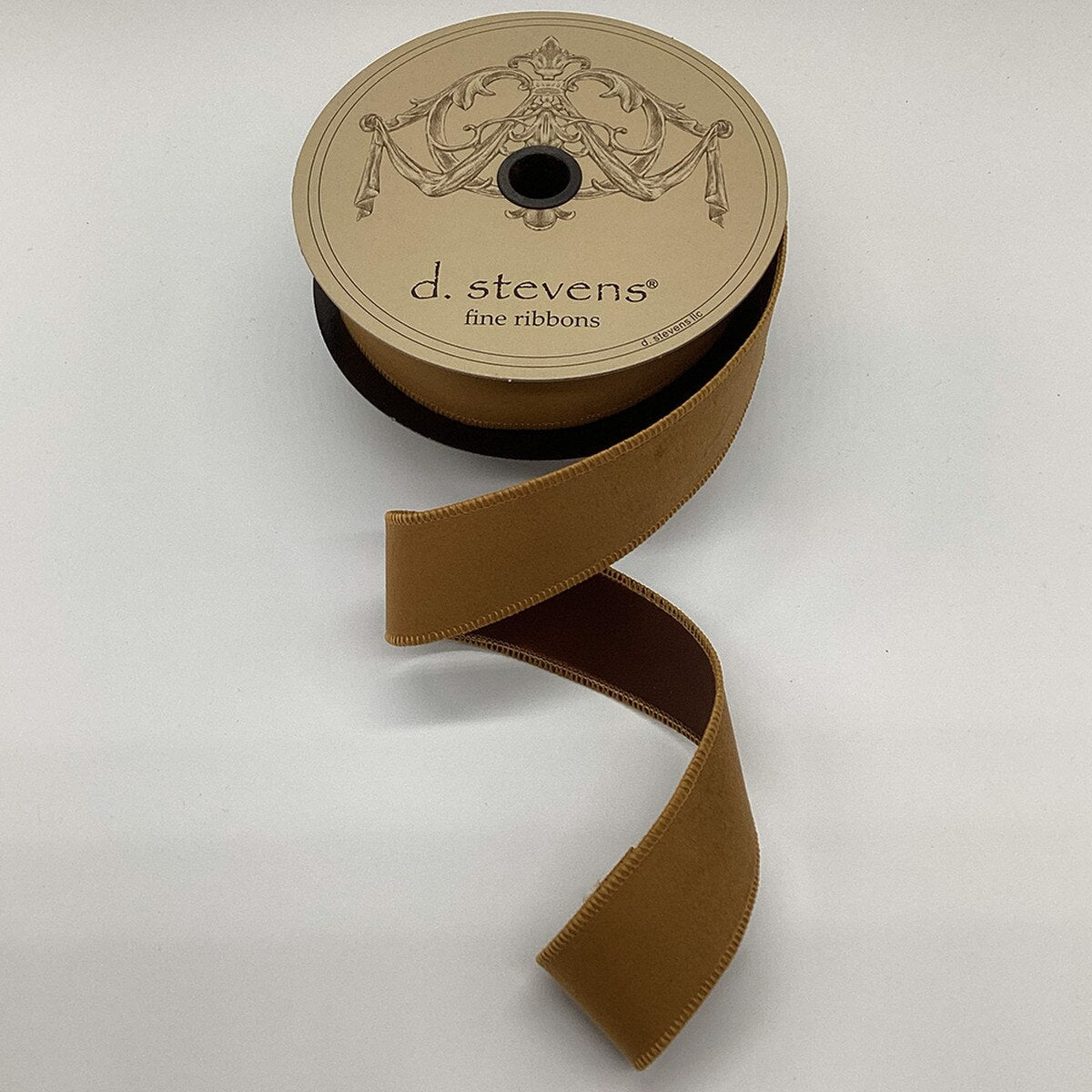 Velvet Dupion Ribbon 1.5 Inch x 10 Yards Gold Back