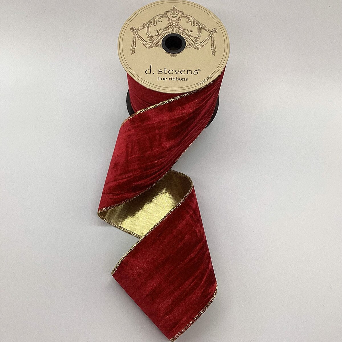 Marble Velvet Ribbon 4 Inch x 10 Yards Gold Lame Back