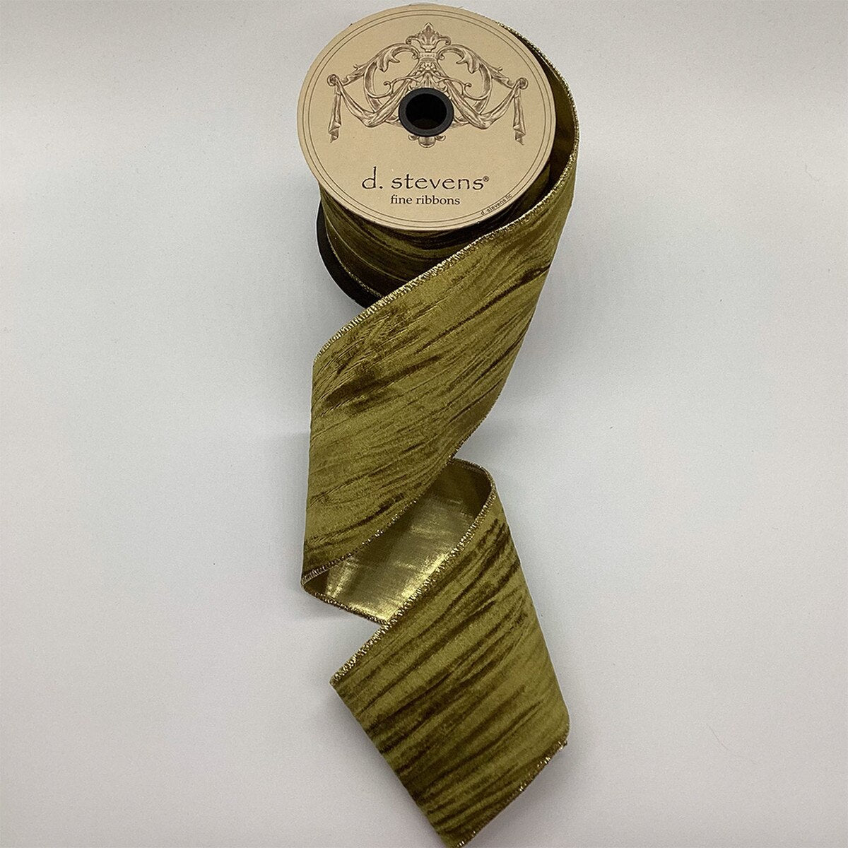 Gold Lame Marble Velvet Ribbon 4 Inch x 10 Yards