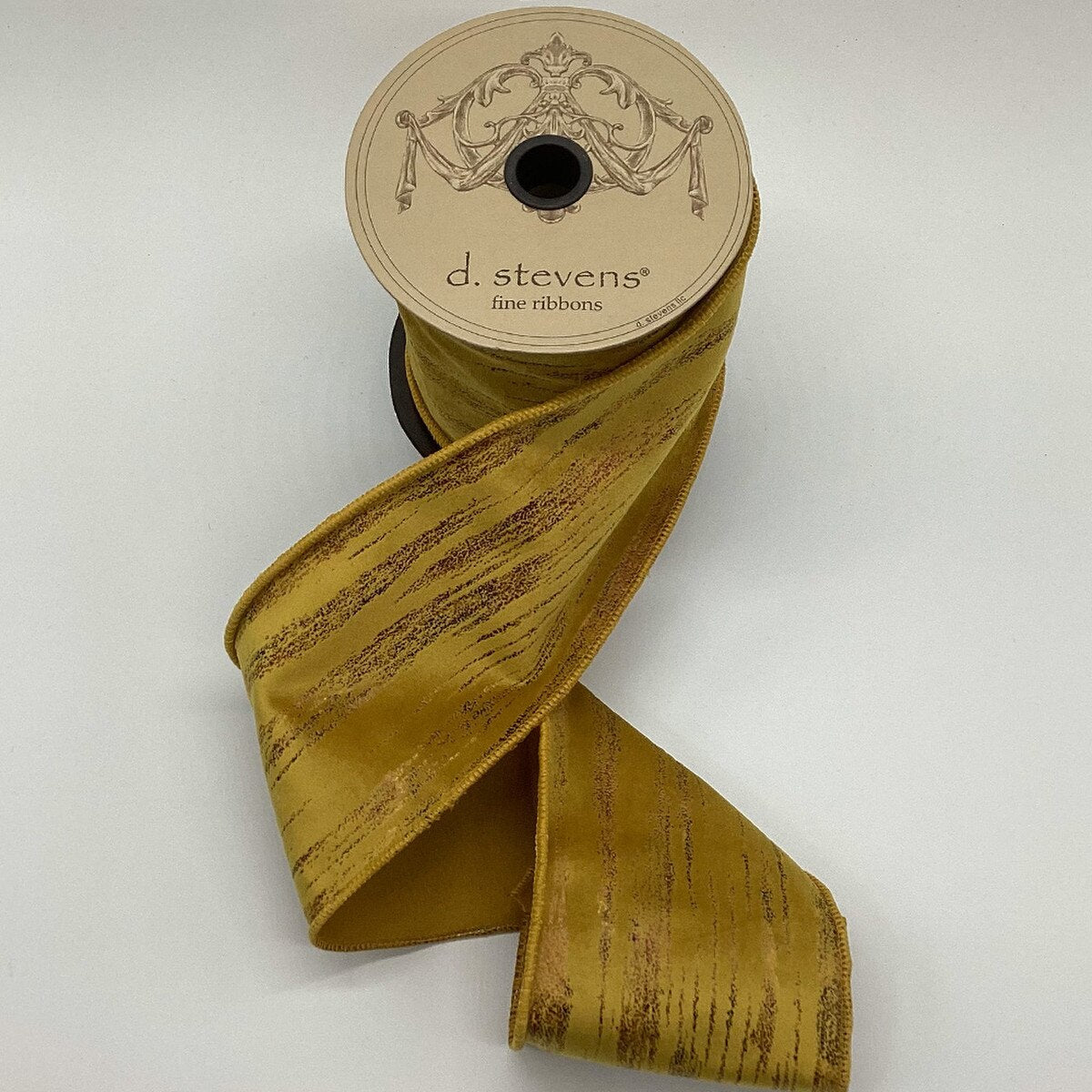 Mustard Ribbon Limestone Suede 4 Inch x 10 Yards