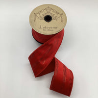 Limestone Suede Ribbon in Scarlet 2.5