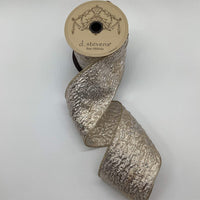Gold Silver Crushed Metallic Lame Ribbon 4 Inch x 10 Yds