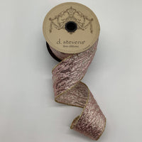 Pink Crushed Metallic Lame Ribbon 2.5 Inch x 10 Yards