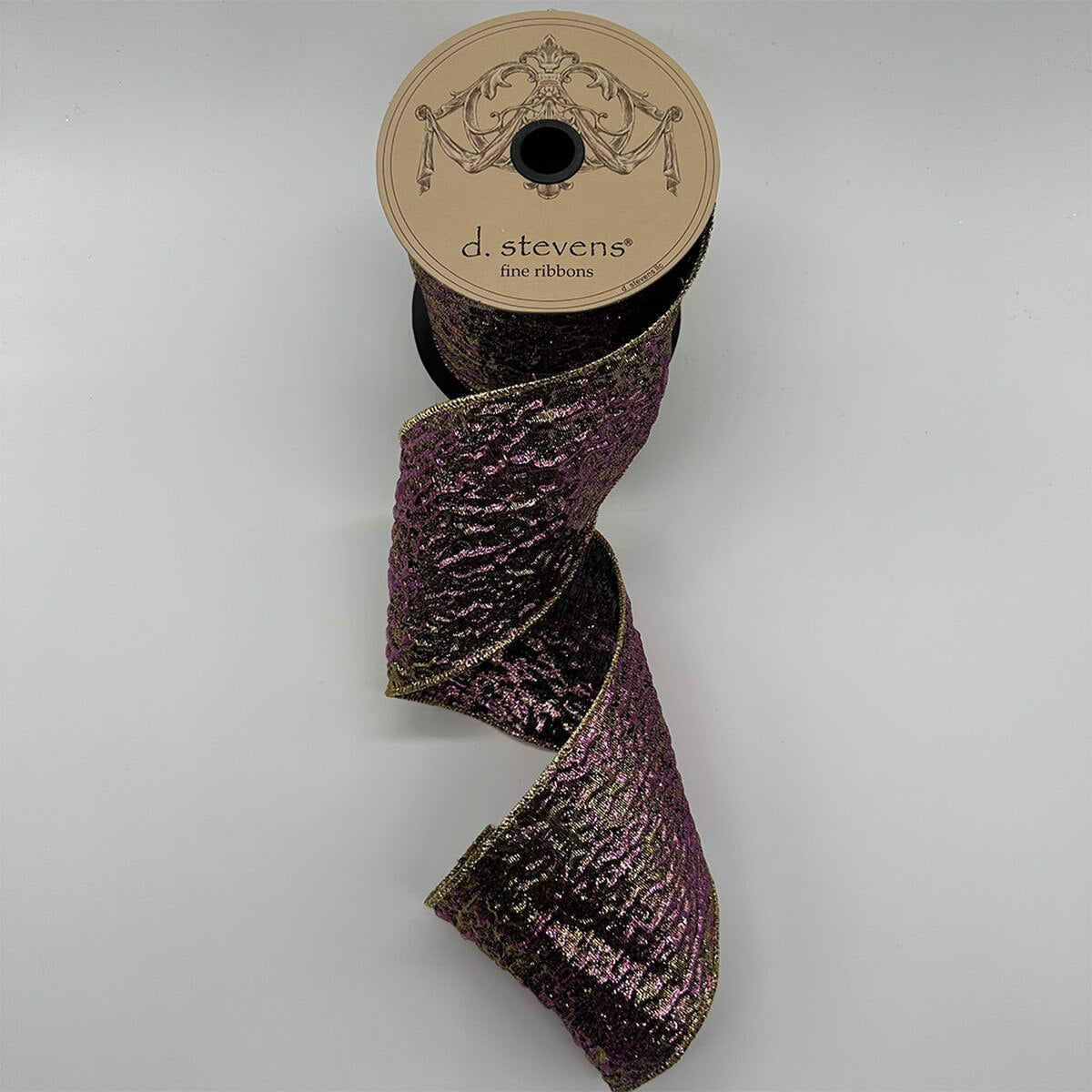 Purple Crushed Metallic Lame Ribbon 4 Inch x 10 Yards