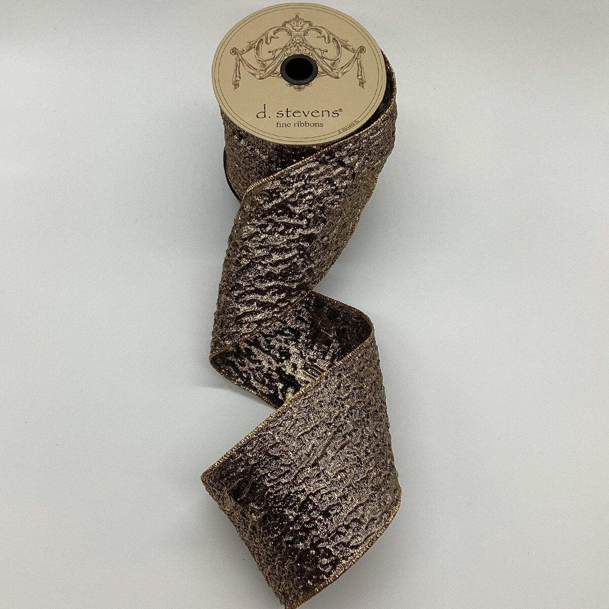 Antique Gold Crushed Metallic Lame Ribbon 4" x 10 Yds