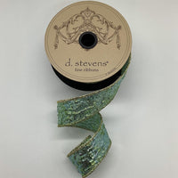 Aqua Green Crushed Metallic Lame Ribbon 1.5