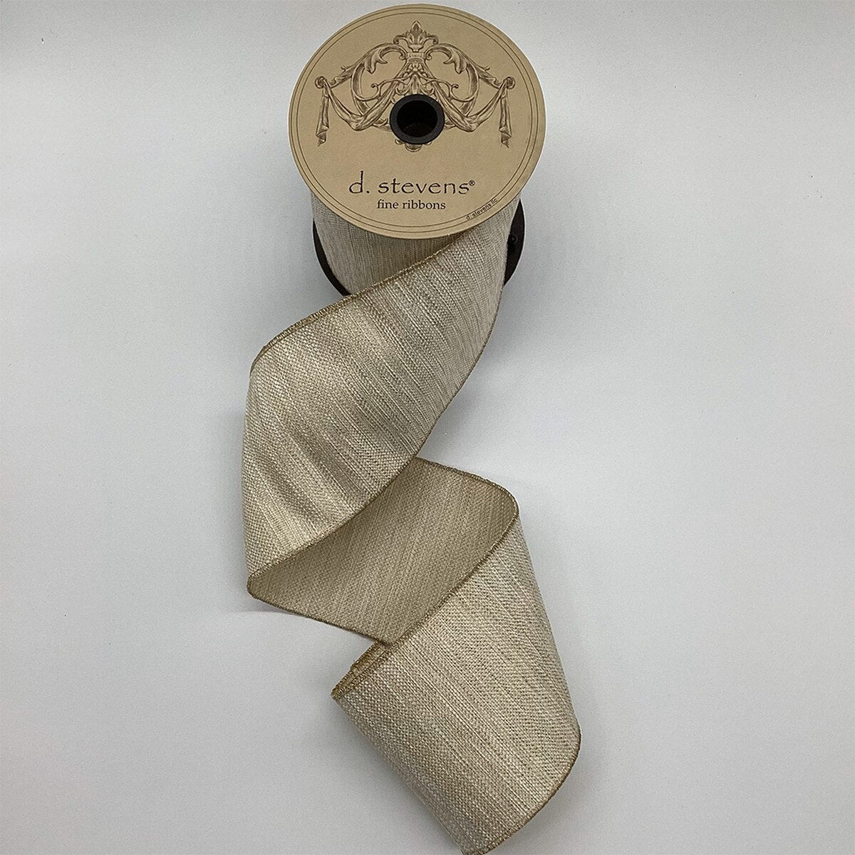 Alabaster Metallic Basket Weave Ribbon 4 Inch x 10 Yds