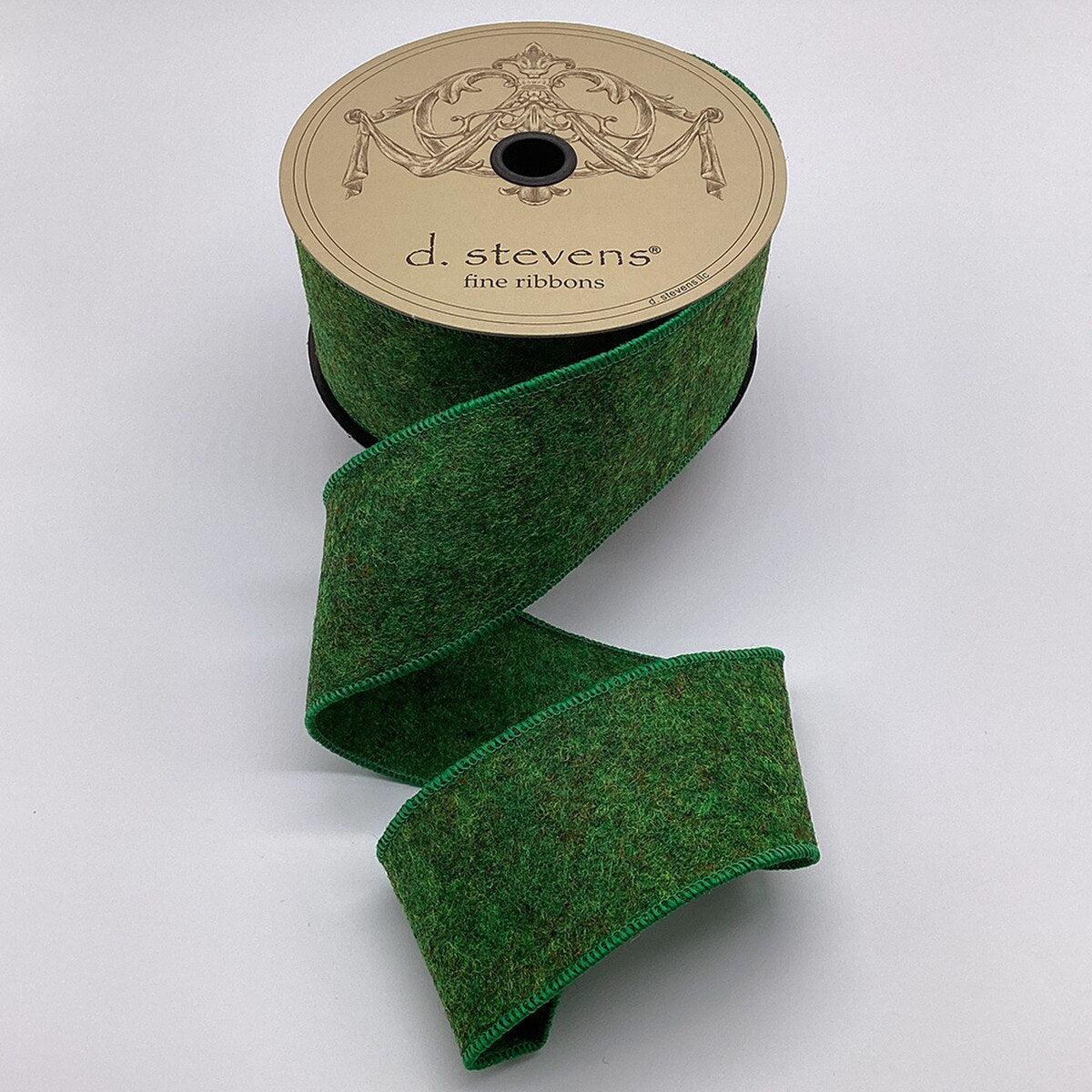 Heathered Felt Ribbon Green Brown 2.5 x 10 Yds