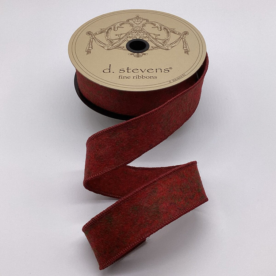 Cranberry Heathered Felt Ribbon 1.5 x 10 Yds