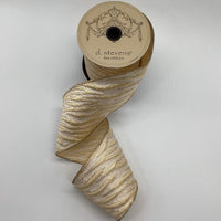 Jacquard Ribbon Cream Gold Animal Stripes 4