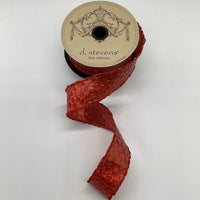 Acrylic Raindrops Red Ribbon 1.5 Inch x 10 Yards