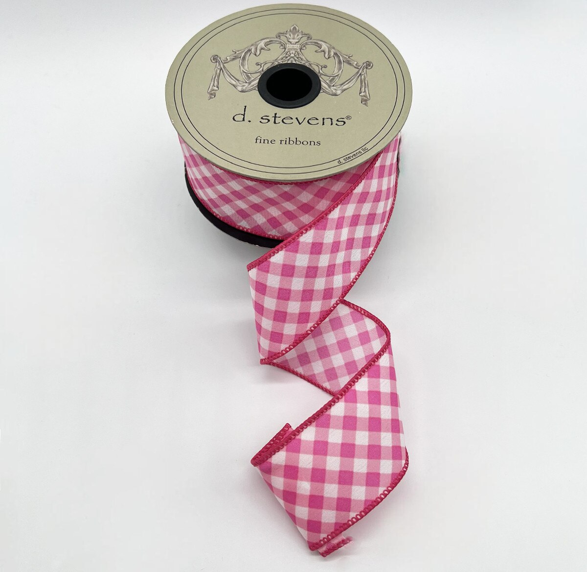 Pink White Poplin Criss Cross Check Ribbon 1.5" x 10 Yds