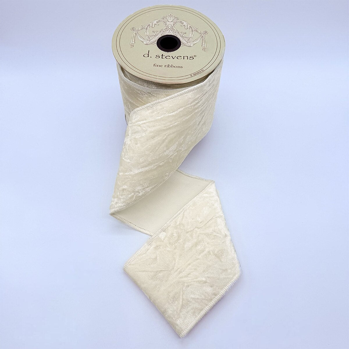 Ivory Crushed Velvet Ribbon 4 Inch by 10 Yards