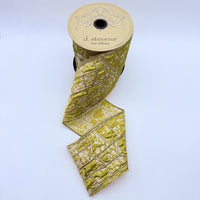 Jacquard Citron Ribbon Metallic Abstract Pollock 4