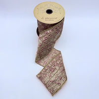 Light Mauve Metallic Abstract Pollock Jacquard Ribbon