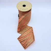 Jacquard Salmon Copper Ribbon 4 Inch x 10 Yards