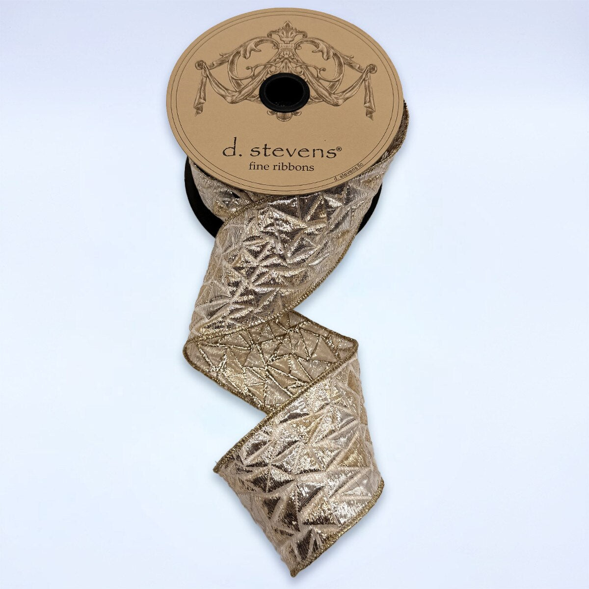 Platinum Jacquard Ribbon 2.5 Inch Metallic Triangle