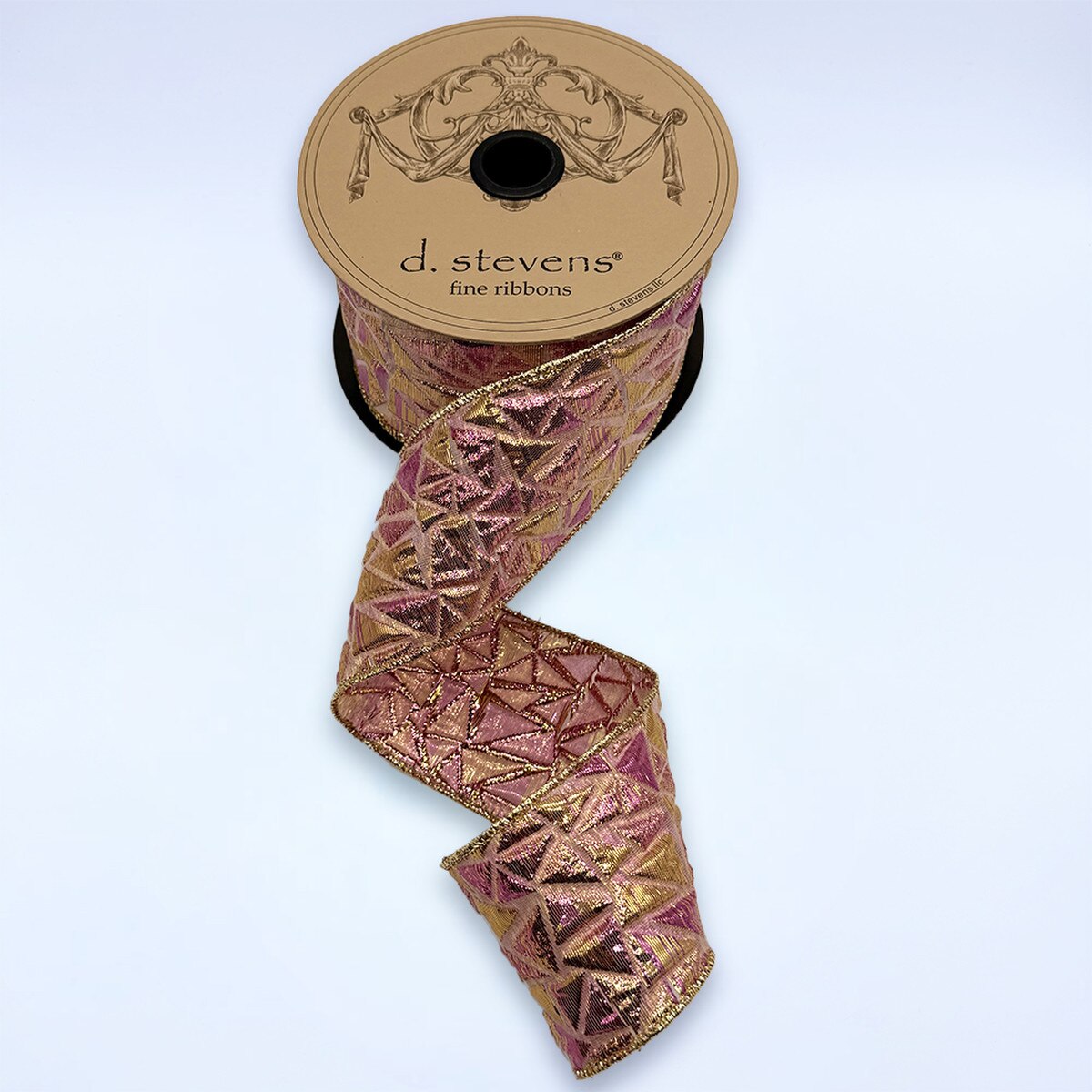 Jacquard Hot Pink Gold Ribbon 2.5" x 10 Yds