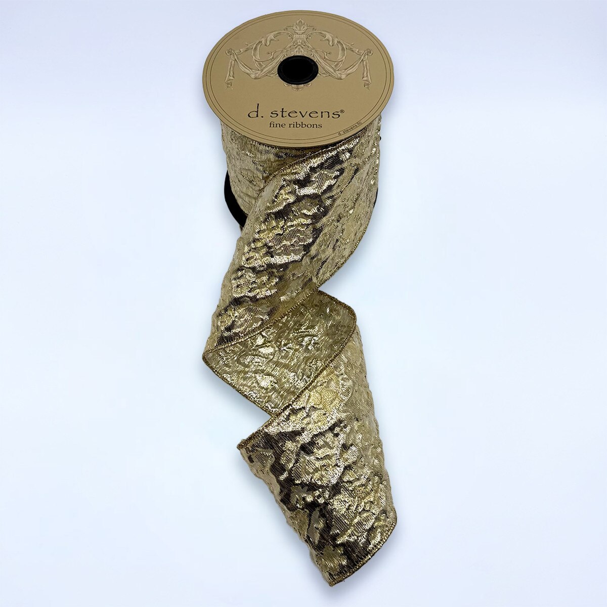 Halley Jacquard Ribbon Gold Silver Metallic 4 Inch x 10 Yds