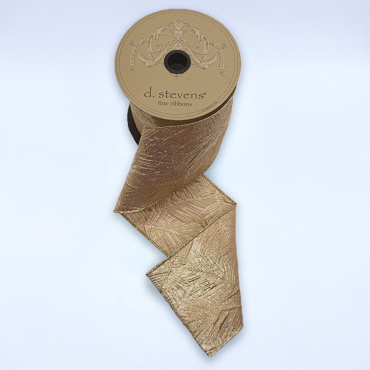 Gold Cream Jacquard Ribbon 4 Inch by 10 Yards