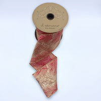 Hot Pink Gold Ribbon Metallic Majesty Palm Jacquard 4