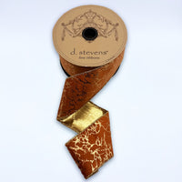 Terracotta Ribbon Suede Velvet Metallic Gold Crackle 2.5