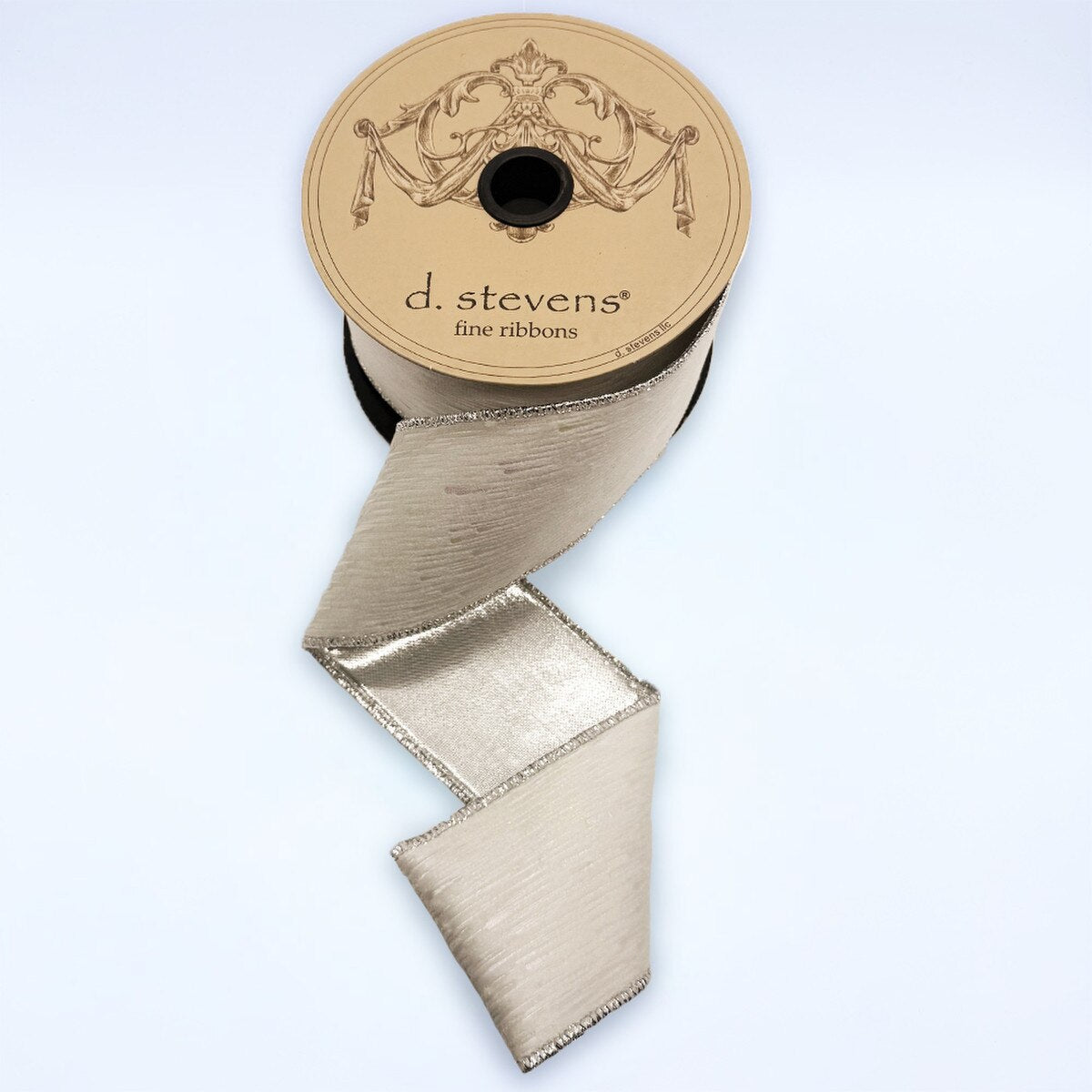 Iridescent Streaks White Suede Velvet Ribbon 2.5" x 10 Yds