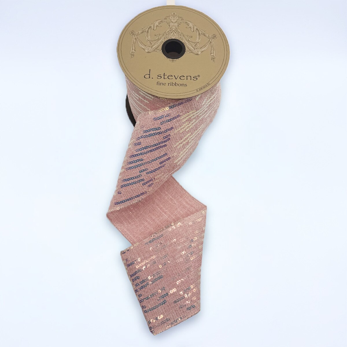 Iridescent Sequin Lines Pink Ribbon 4 Inch x 10 Yards