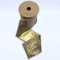 Burnished Metallic Gold Grey Suede Velvet Ribbon 4