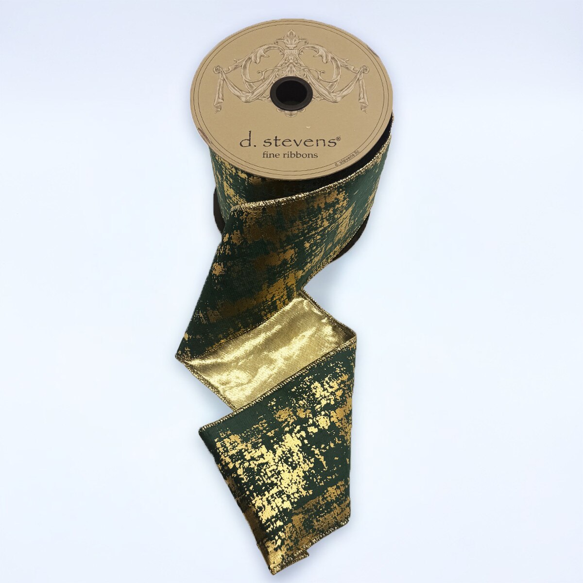 Teal Suede Velvet Ribbon Burnished Metallic 4" x 10 Yds