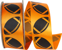 Orange Black 1-3 8 Inch Homecoming Matte Footballs Cooler Ribbon for Wreaths & Bows