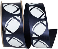 Navy White 1-3 8 Inch Homecoming Matte Footballs Cooler Ribbon for Wreaths & Bows