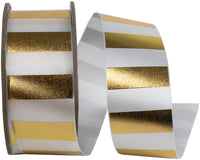 Cabana Satin Ribbon White Gold 1-3/8 Inch for Bows