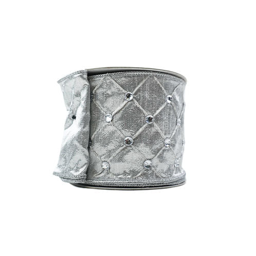 RIBBON QUEENS JEWELS 4X10YDS SILVER