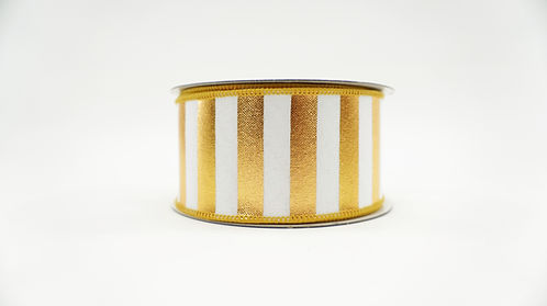 RIBBON FOIL HORIZONTAL STRIPE 2.5X10YDS GOLD