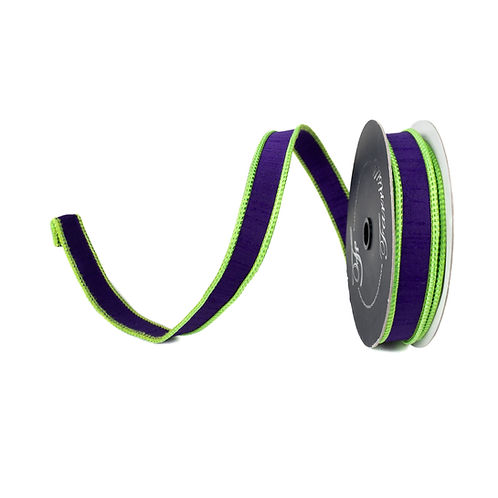 RIBBON 1" X 10YDS HALLOWEEN CORD PURPLE AND LIME
