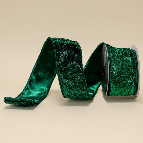 RIBBON LAME VELVET EMERALD ( 2 SIZES )