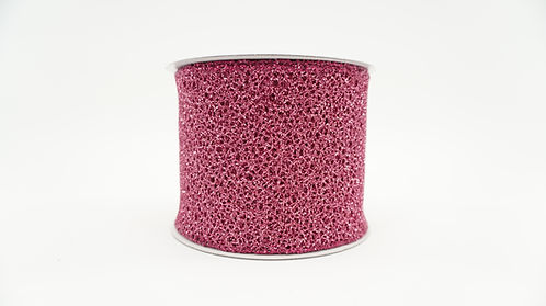 GLITTER CORAL RIBBON 4X10 FUCHSIA