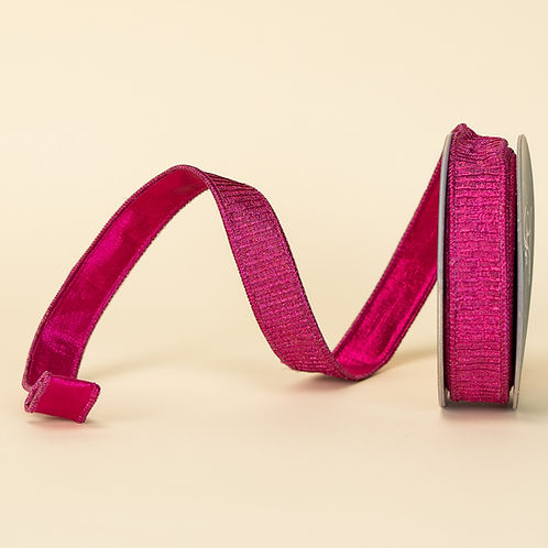RIBBON PLEATED METALLIC HOT PINK ( 3 SIZES )