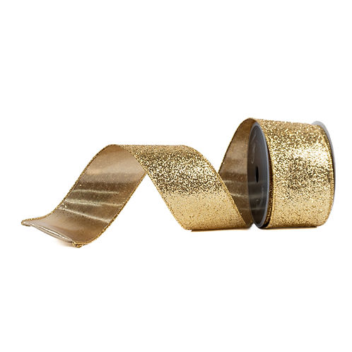 RIBBON GLITTER GLITTER GOLD ( 2 SIZES )