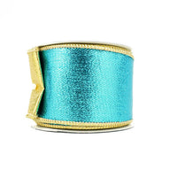 RIBBON METALLIC MESH 2.5X10YDS TURQUOISE