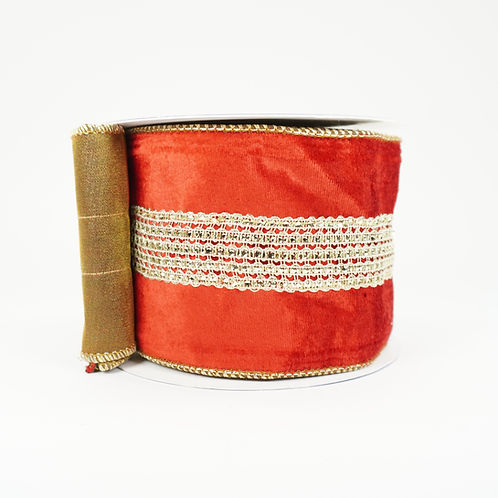 RIBBON RED VELVET SEQUIN CROWN