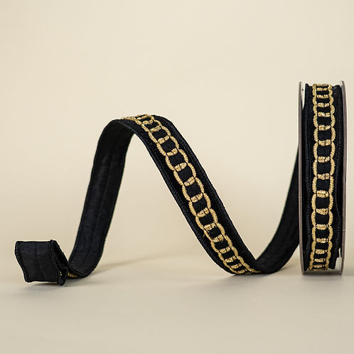 RIBBON 1" X 5YDS BEVERLY CHAIN BLACK