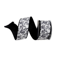 RIBBON BLOSSOM TOILE BLACK AND WHITE ( 2 SIZES )
