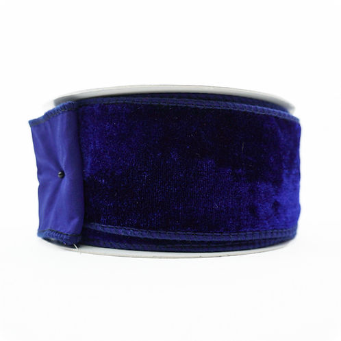 RIBBON 2.5X10YDS VELVET TAFFETA BLUE