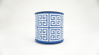 GREEK KEY RIBBON 4X10YDS BLUE AND WHITE