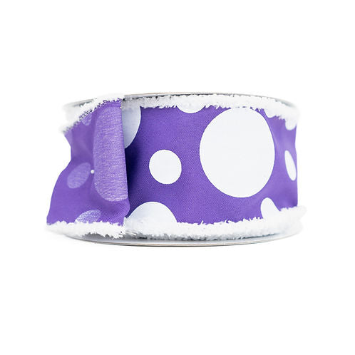 RIBBON 2.5" X 10YDS GIANT 3 SIZE DOT PURPLE