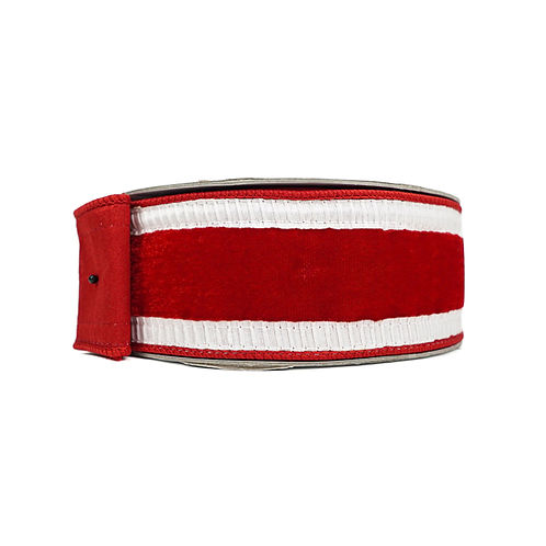 RIBBON PLEATED BORDERS WITH RED AND WHITE ( 2 SIZES )