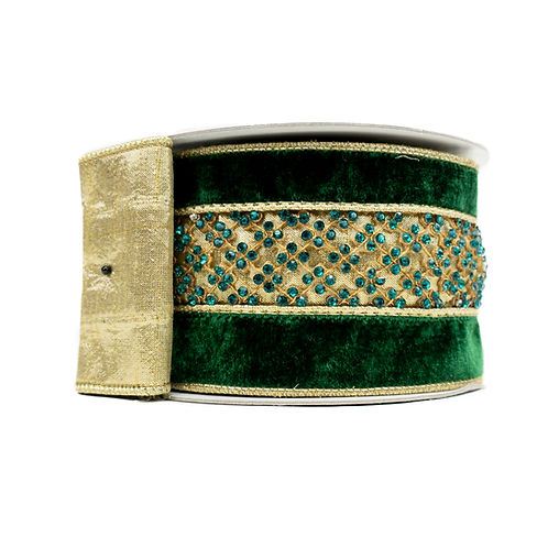 RIBBON 4" X 5YDS CRYSTAL TRELLIS ( 6 COLORS )